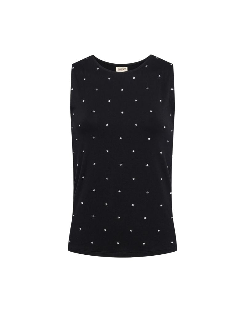 L'agence Shelly Emblem Tank Top in Black - Style No. 5576MJTS