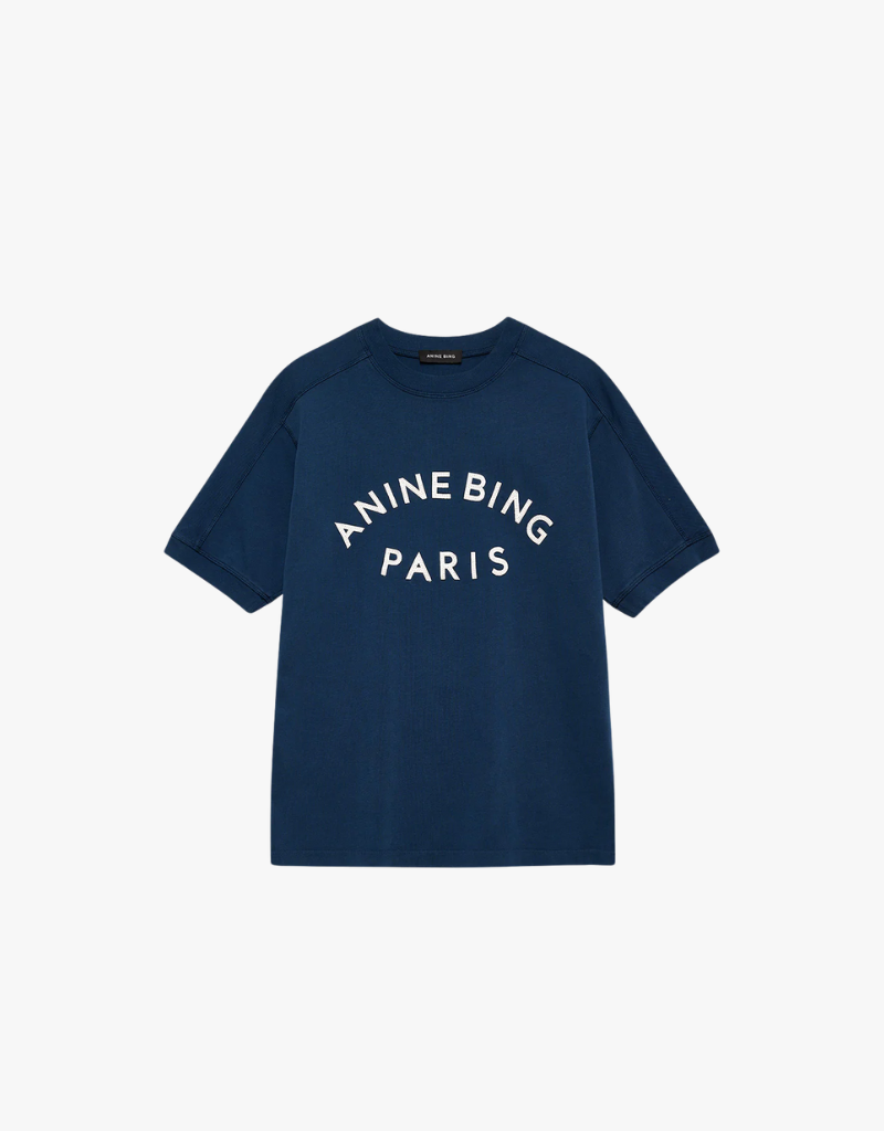 Navy Jaylin Tee Paris by Anine Bing - Ambiance Luxury Navy Jaylin Tee Paris by Anine Bing - Ambiance Luxury