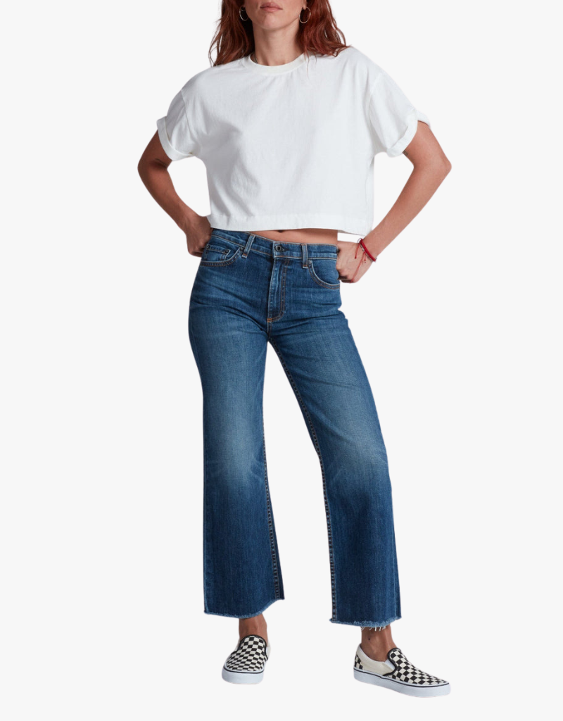ASKK NY Crop Wide Leg Jeans in Chevelle