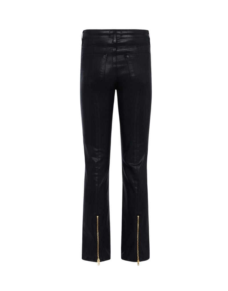 L'agence Ginny High Rise Straight Jean in Noir Coated