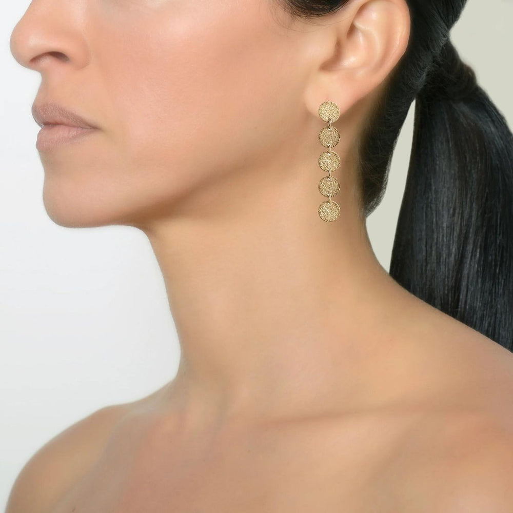 Bridget King 5-Dot Earrings in Yellow Gold