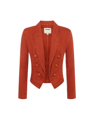 L'agence Wayne Crop Double-Breasted Jacket in Sienna