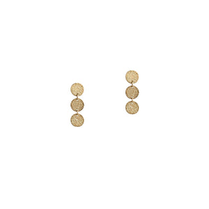 Bridget King 3-Dot Earrings in Yellow Gold