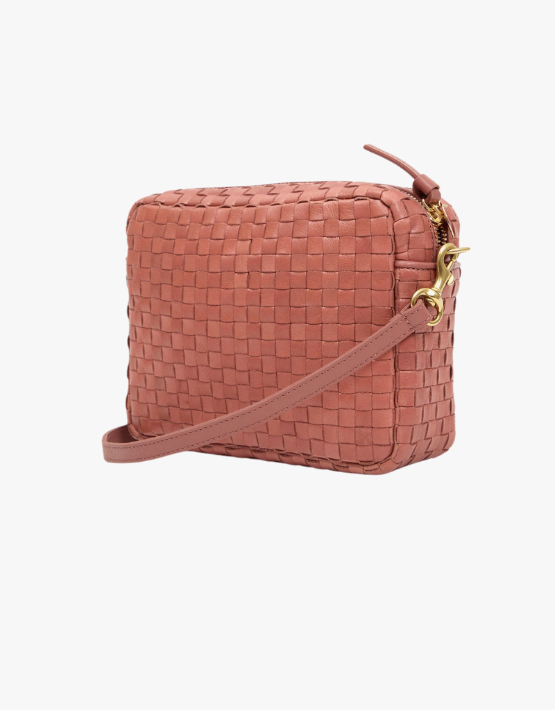 Clare V. Midi Sac - Woven Checker in Rose Clay