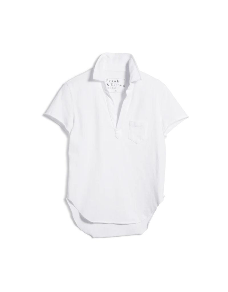 Frank & Eileen Charlotte Short Sleeve Polo Shirt in White