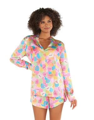 Show Me Your Mumu Early Riser PJ Set in Candy Crush Silky
