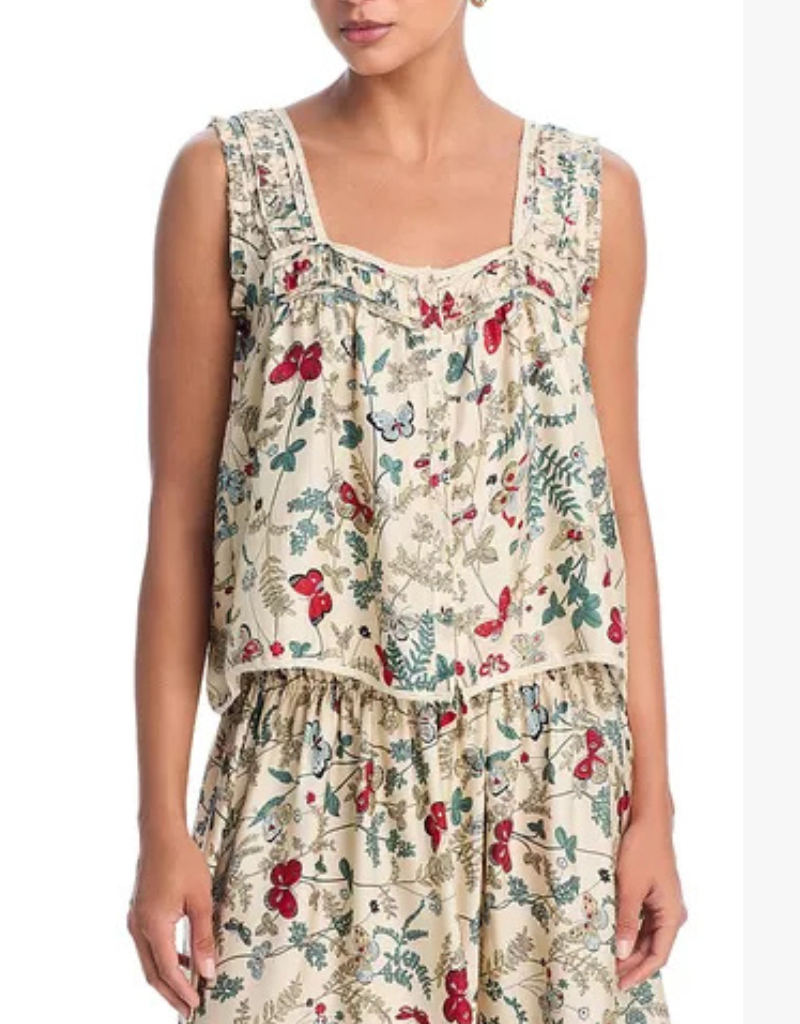 The Great The Victorian Pleat Tank in Floating Butterfly
