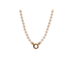 Bridget King Akoya Pearl Necklace 18" in Yellow Gold