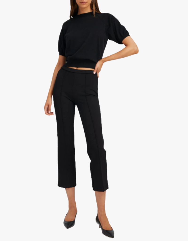 SPRWMN Ankle Flare With Pintucks in Black