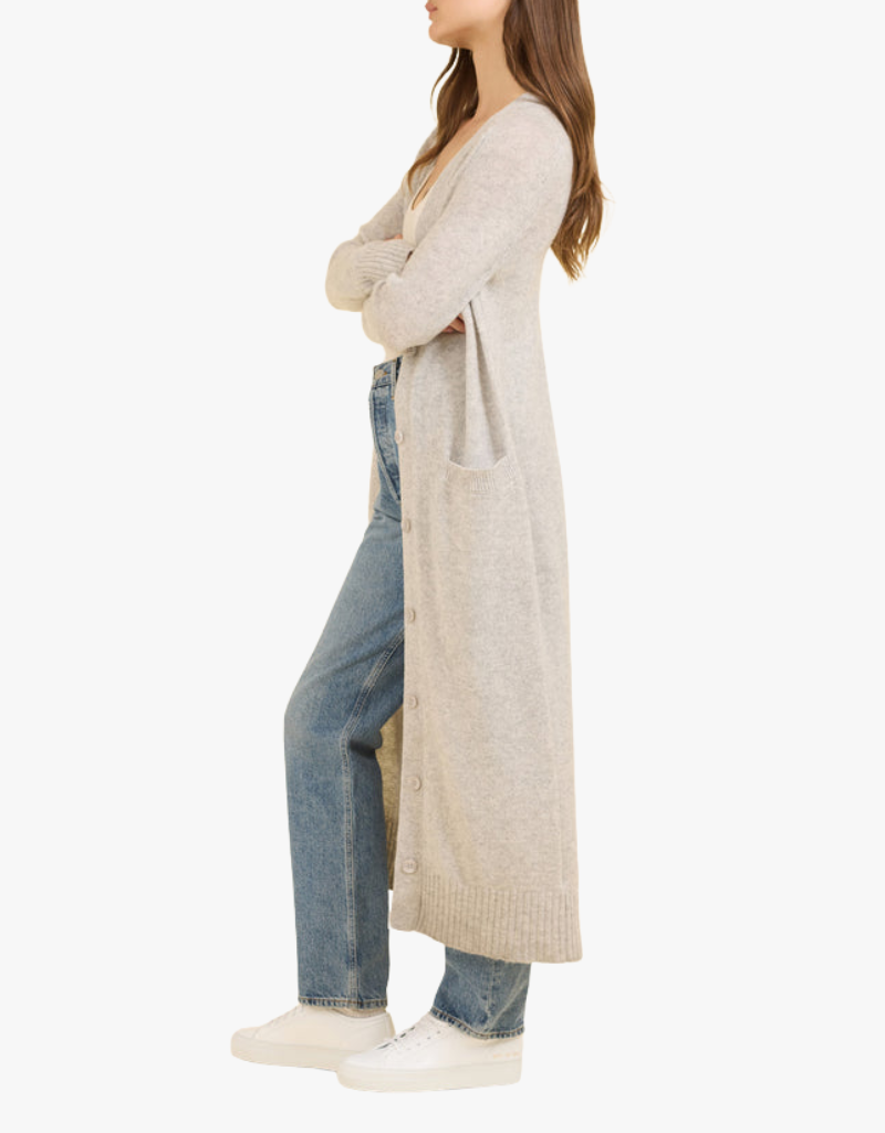 One Grey Day Morgan Cashmere Duster in Heather Grey