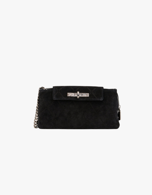 Hammitt Charlotte Small in Noir Diamond Suede & Gunmetal