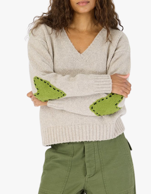 Kerri Rosenthal Frenchy Cashmere Sweater in Light Mushroom