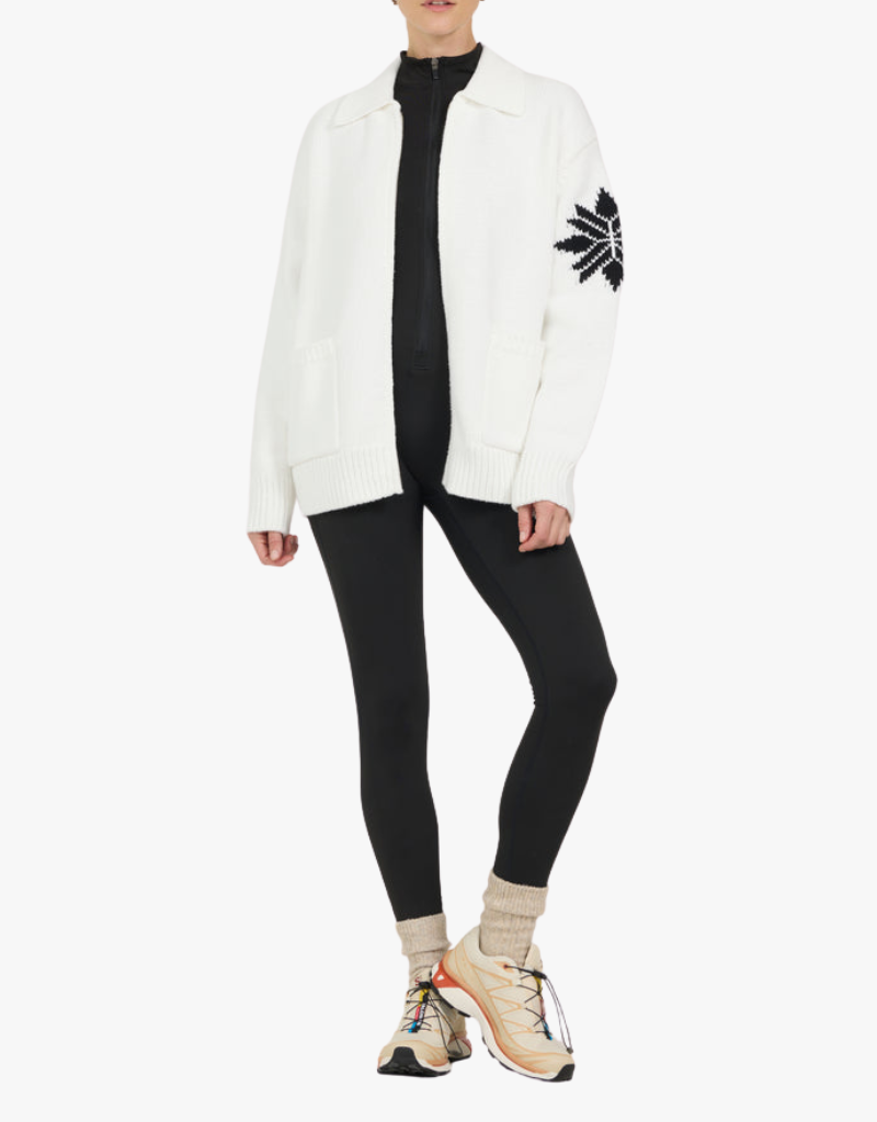 One Grey Day Ski Club Cardigan in Ivory Combo