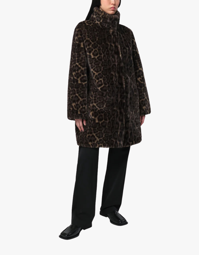 Apparis Blair Coat in Dark Leopard