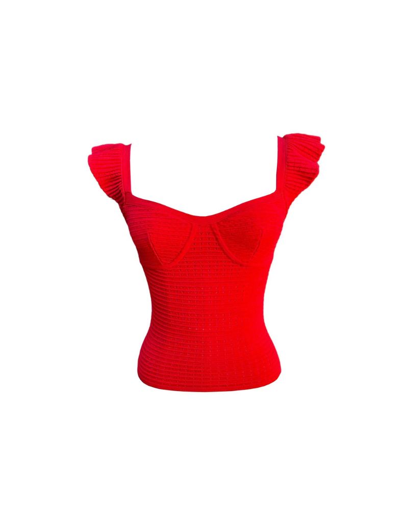 Viavai Donna Corset Top in High Risk Red