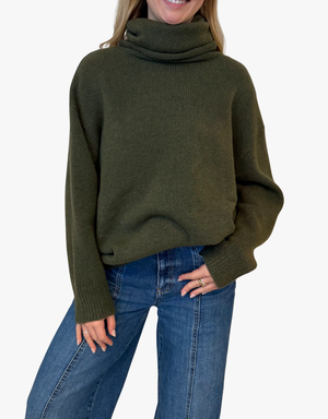 Estheme Quinn Turtleneck Sweater in Tapenade