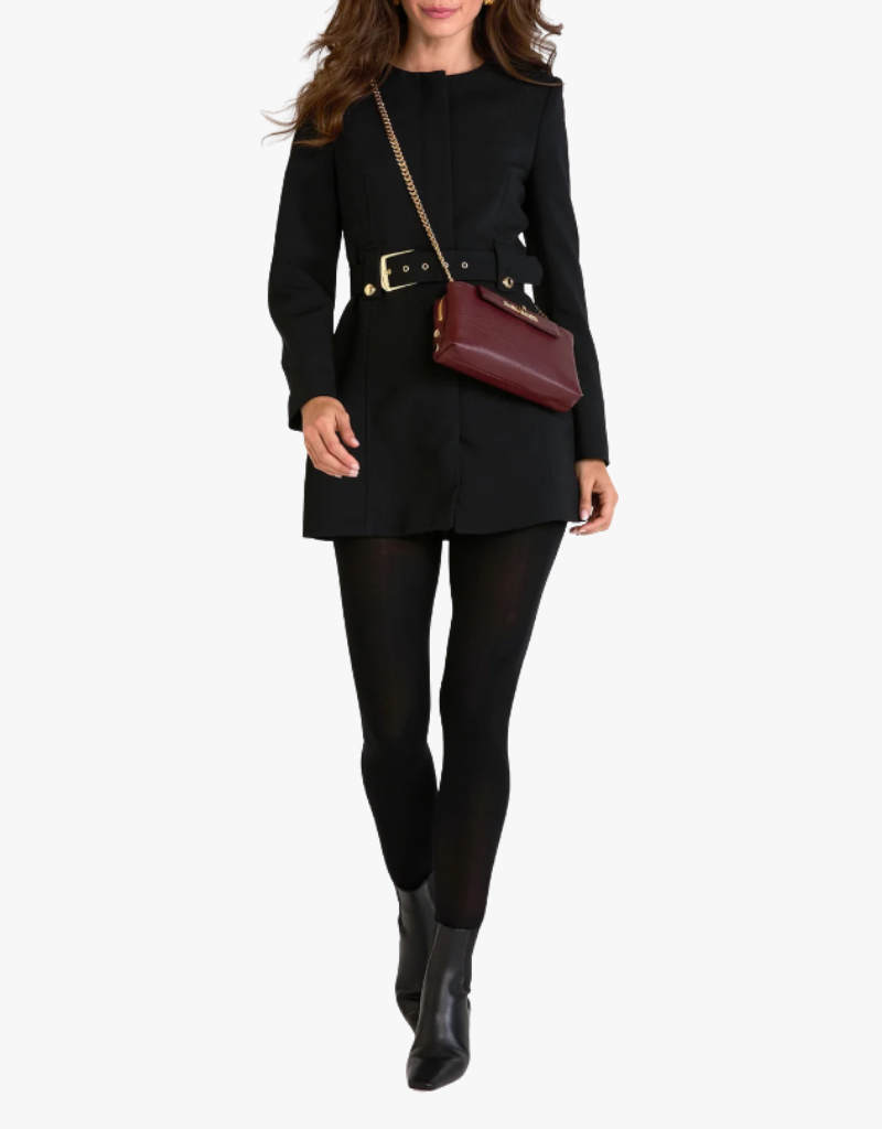 Hammitt Charlotte Flap Small in Cherrywood Pebble & Brushed Gold