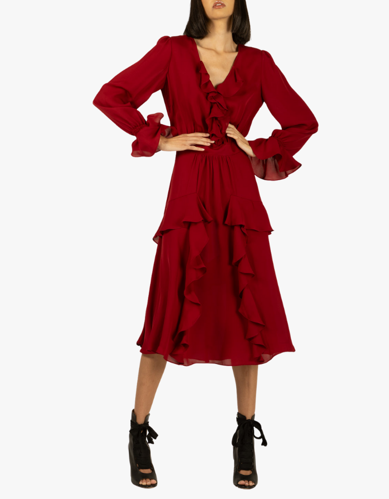 Secret Mission Warby Dress in Crimson Red
