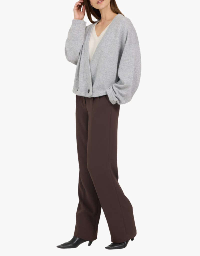 One Grey Day Giselle Cashmere Cardigan in Heather Grey