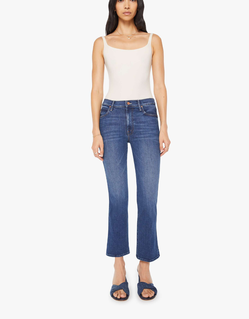 Mother Mid Rise Smokin Double Flood Jean in Start Your Engines