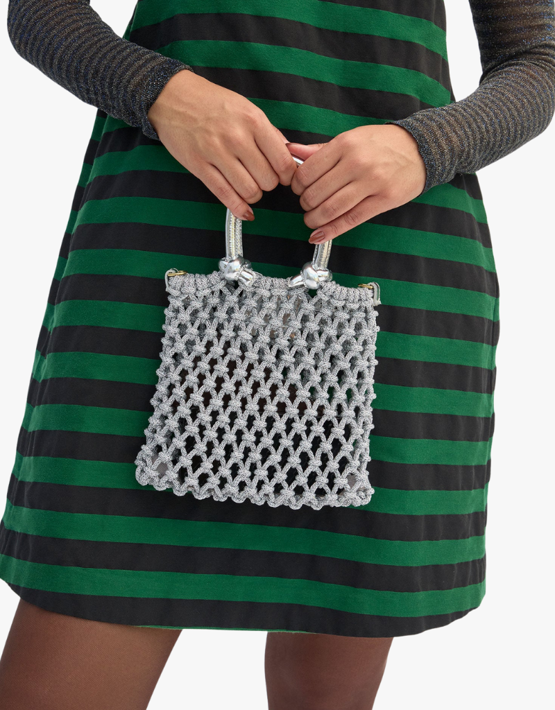 Clare V. Bianca Mini Bag in Silver