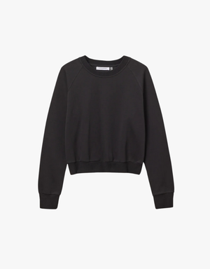 Perfect White Tee Lucia Travel Long Sleeve Raglan in True Black