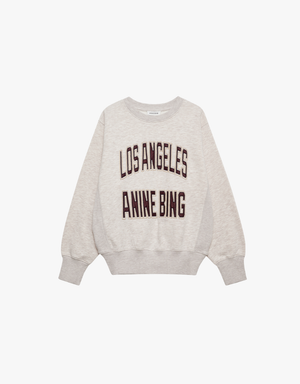 Anine Bing Harry Shrunken Sweatshirt in Oatmeal Melange