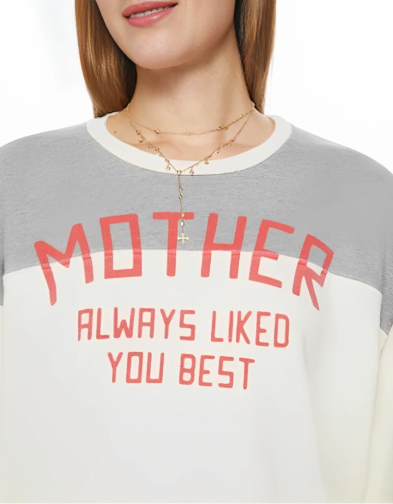 Mother The Champ Pull Over in Chalk & Heather Grey