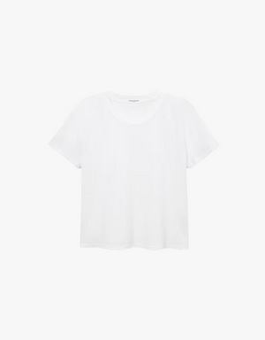 Perfect White Tee Harley Cotton Short Sleeve Crew Tee in White