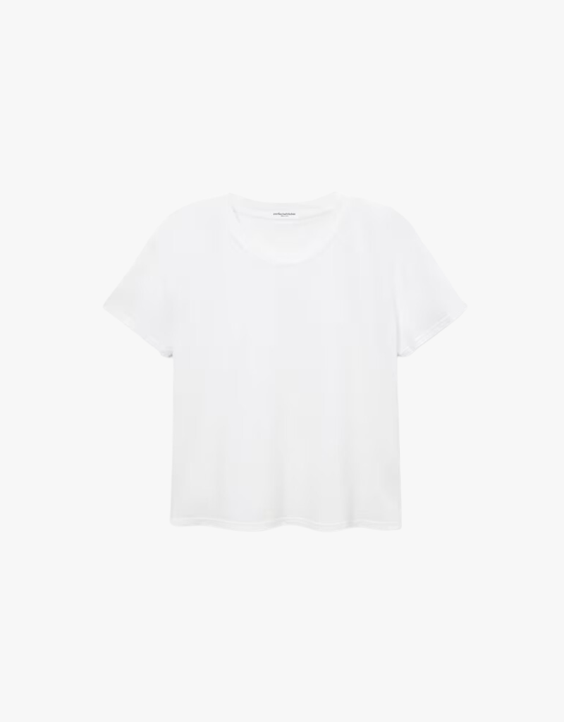 Perfect White Tee Harley Cotton Short Sleeve Crew Tee in White