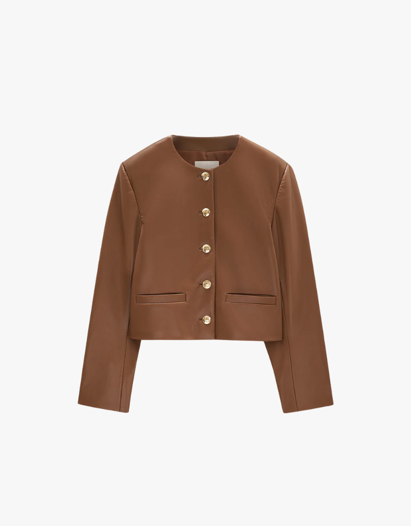 Anine Bing Amber Jacket in Cognac Recycled Leather