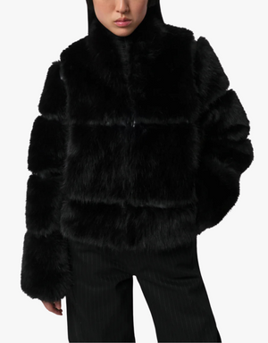 Apparis Sai Sable Coat in Noir