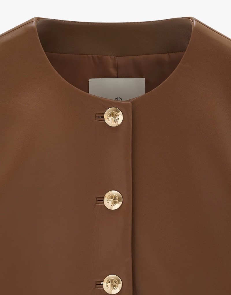 Anine Bing Amber Jacket in Cognac Recycled Leather