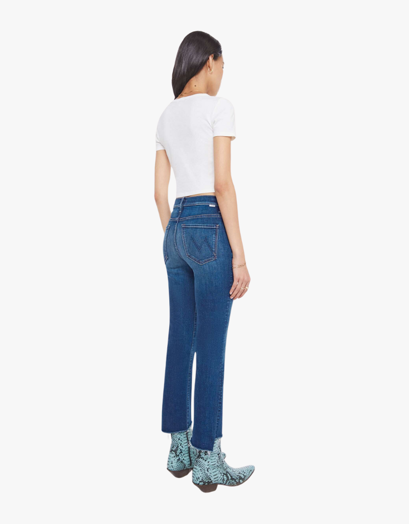 Mother The Insider Crop Step Fray Jeans in Troublemaker