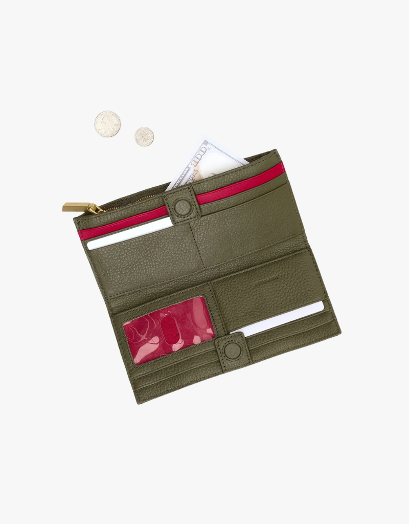 Hammitt 110 North Wallet in Olive & Brushed Gold