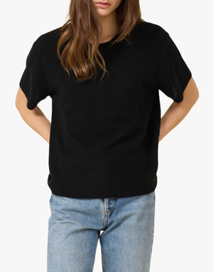 One Grey Day Sloane Cashmere Tshirt in Black