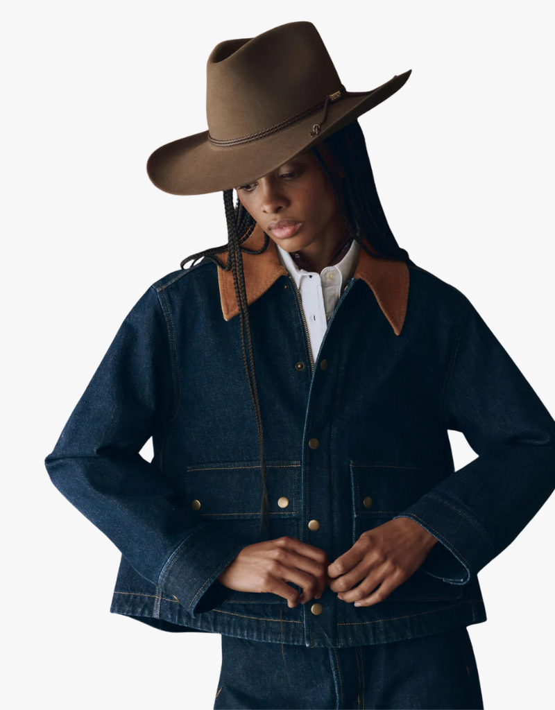 The Great The Denim Swingy Jacket in Midnight Rinse