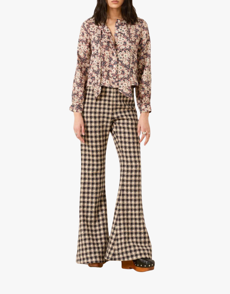 Alix of Bohemia Chancery Sepia Floral Shirt in Nude Sepia