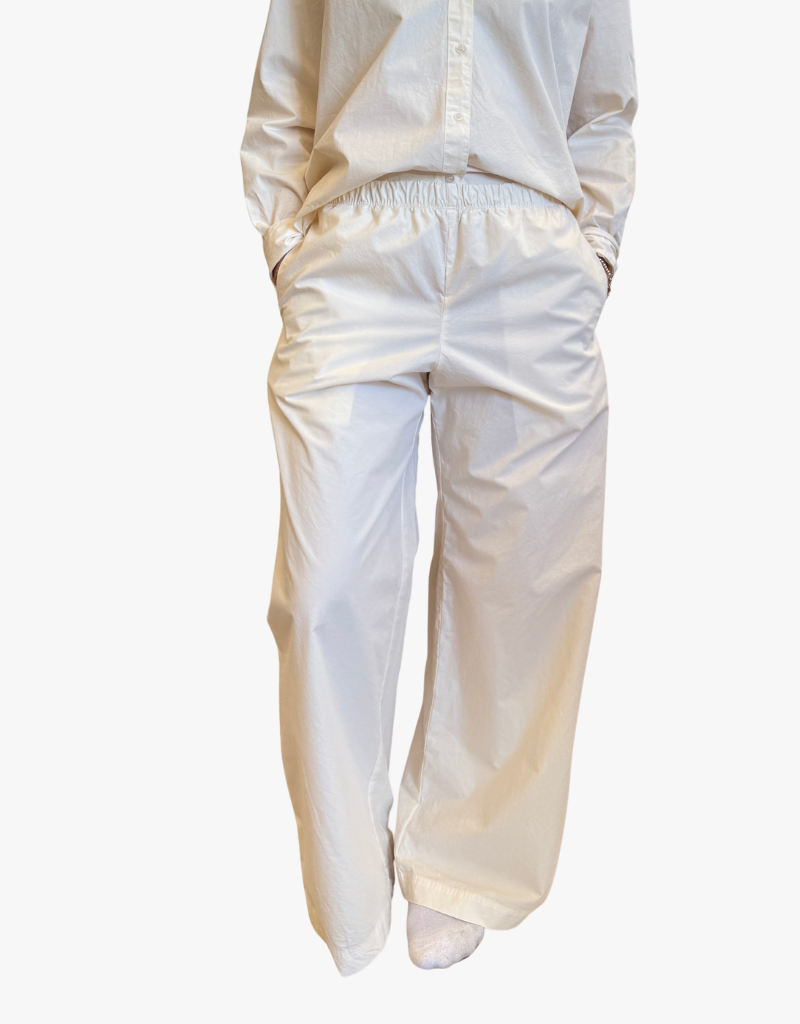 Michael Stars Elasticated Wide Leg Pant in Chalk
