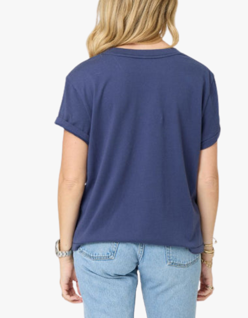 Kerri Rosenthal The Suke Tee Contrast Imperfect Heart in Indigo