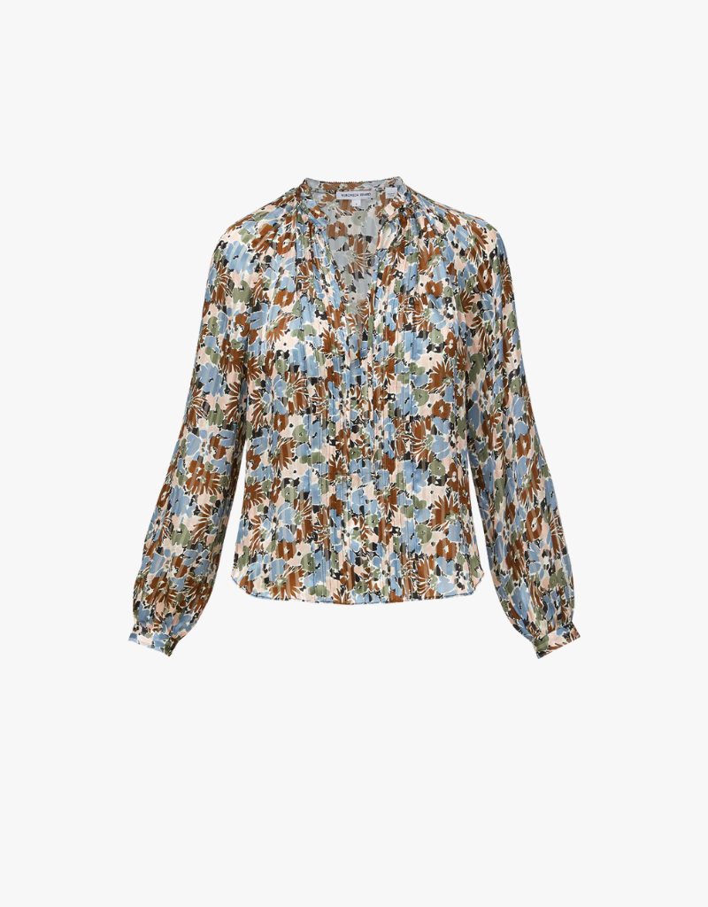Veronica Beard Linds Silk Blouse in Lake Mist Multi