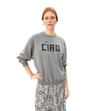 Clare V. Overisized Sweatshirt in Grey with Black Ciao