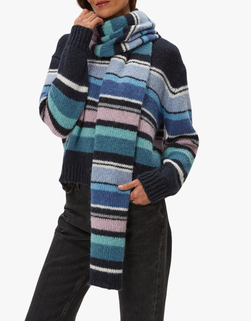Michael Stars Striped Scarf Nocturnal Combo