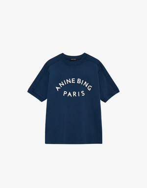 Anine Bing Jaylin Tee Paris in Washed Navy