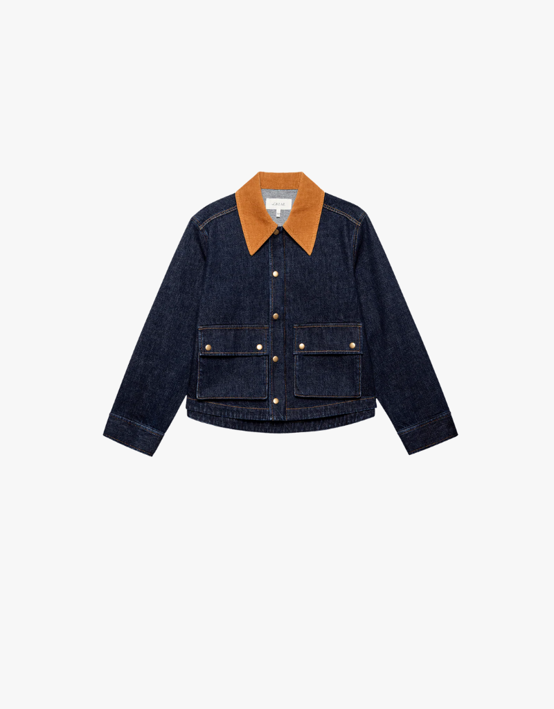 The Great The Denim Swingy Jacket in Midnight Rinse