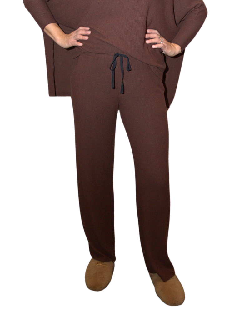 Astrologie Sloane Wide Leg Rib Bottom in Chocolate Brown