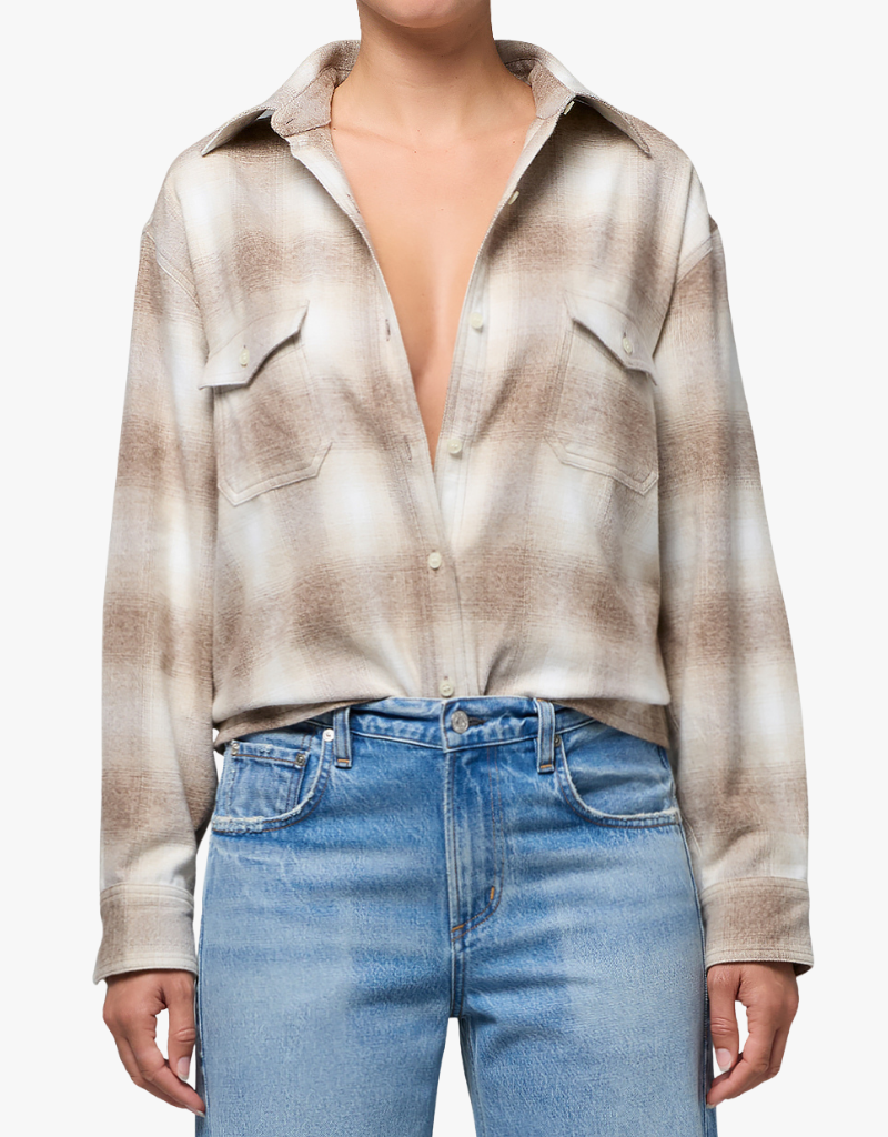 Citizens of Humanity Kota Long Button Up in Schiffer Plaid