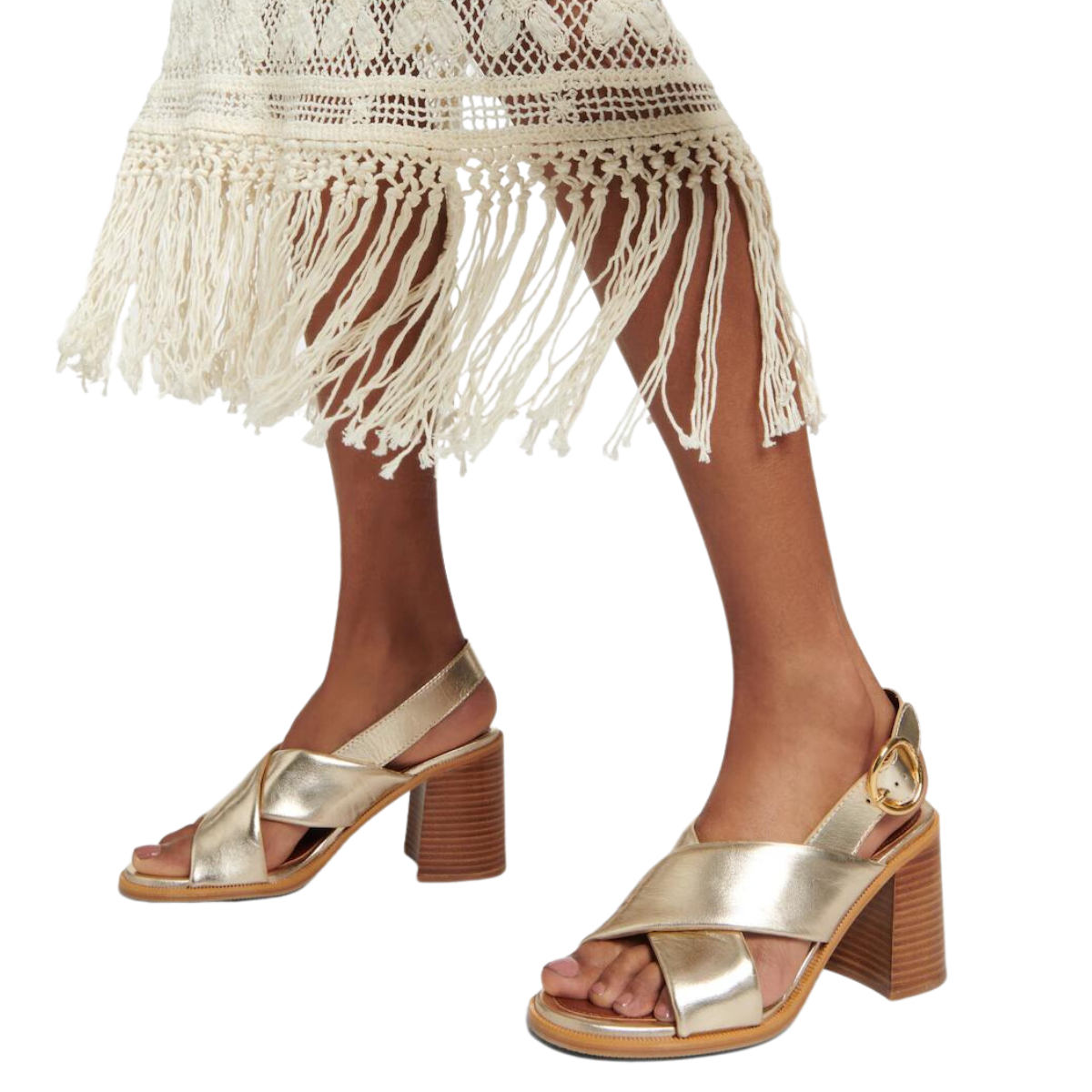 See by Chloe Lyna Sandal in Light Gold