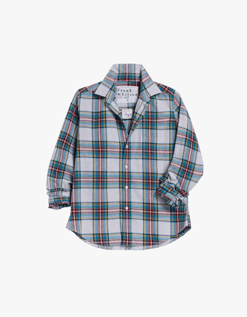 Frank & Eileen Barry Tailored Button Up Shirt in Yellow, Blue & Red Plaid