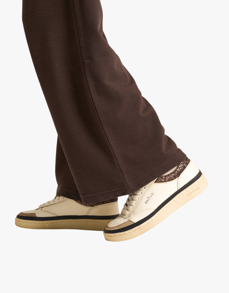 Ghoud Pads Brushed Low Leather in Glitter in Sue Marsh & Brown